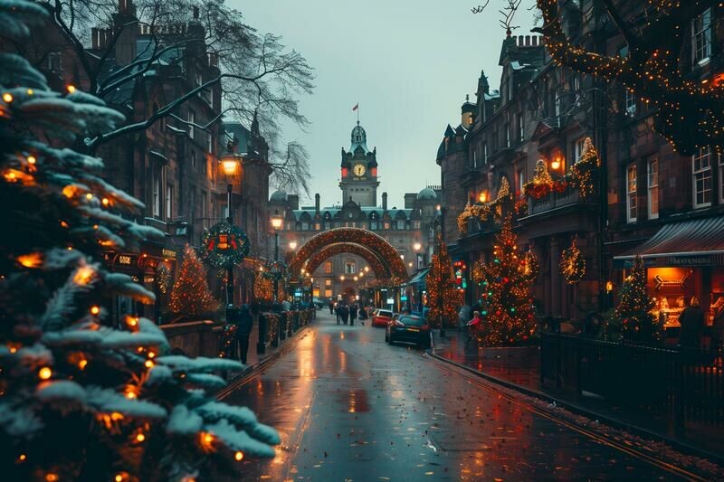 Edinburgh im Advent per Flug