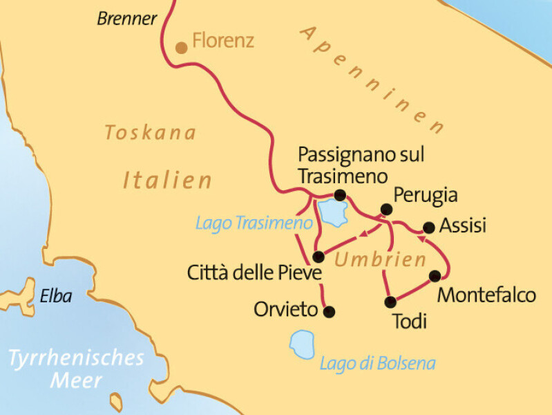 Umbrien - mit Orvieto, Assisi und Lavendelblüte