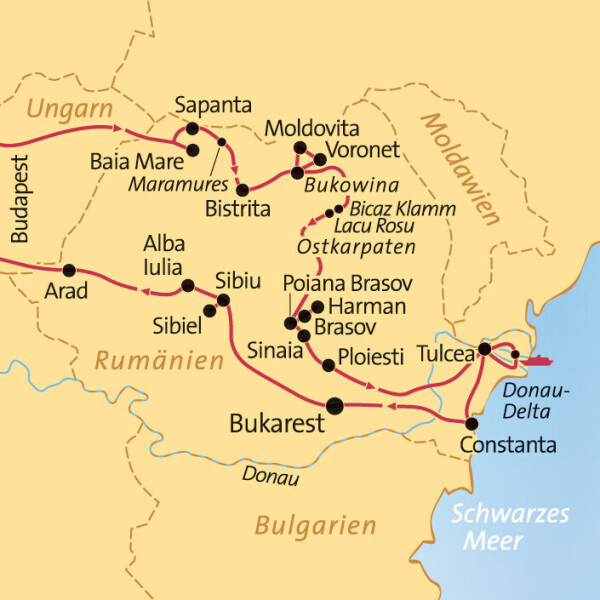 Große Rumänien Rundreise mit Donaudelta und Schwarzem Meer