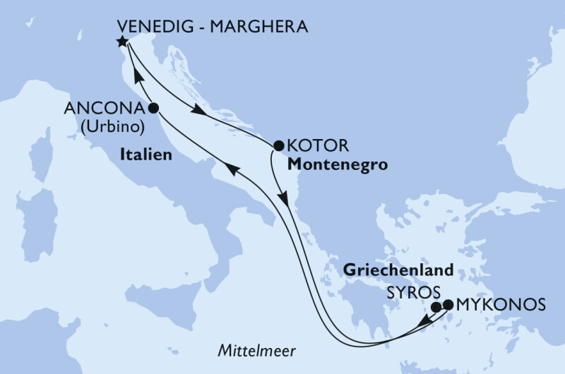MSC Lirica - Östliches Mittelmeer - NEU: inkl. Getränkearrangement